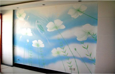 合山画墙绘怎么画好白云的蓬松感？