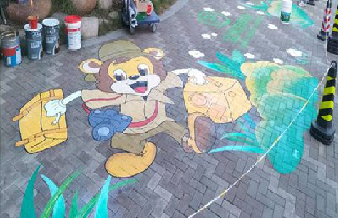 合山夏季画地面彩绘会遇到的问题