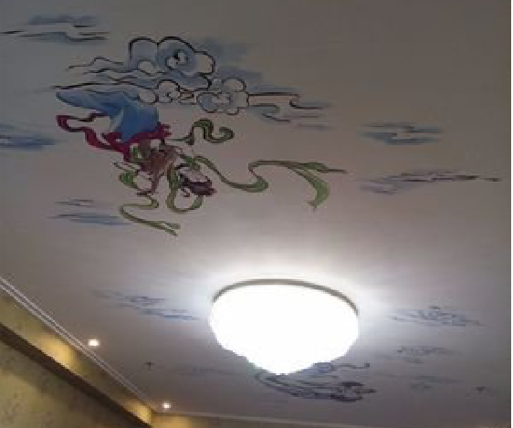 合山如何快速绘制天花板上的手绘墙？