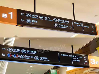 合山如何通过商场标识牌引导客流分布？