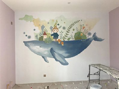 合山手绘墙的特点及优势。